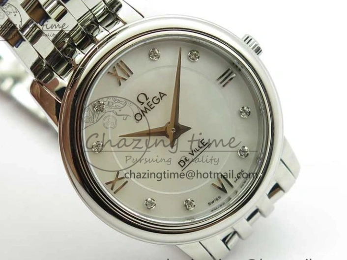 0425 De Ville Prestige Quartz 27.4 mm SS ZF 1:1 Best Edition White Dial on SS Bracelet Jap Quartz Practical 7905